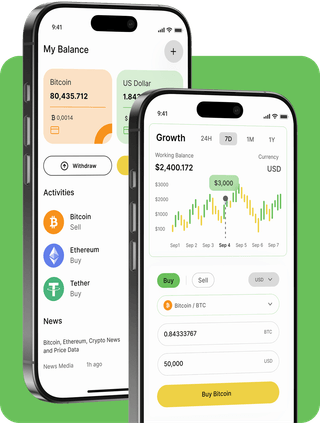 Aube Cryptino interface de plateforme de trading avec données de marché en direct