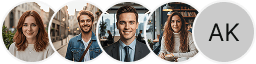 Plusieurs avatars de profils d'investisseurs sur le bloc d'examen du trading Aube Cryptino